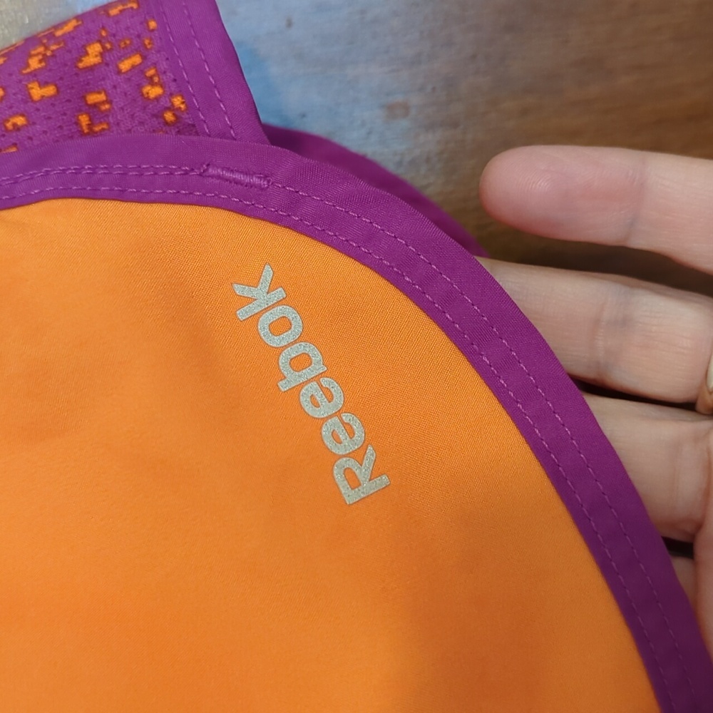 Reebok Womans Playdry Orange Running Shorts S - Picture 2 of 6